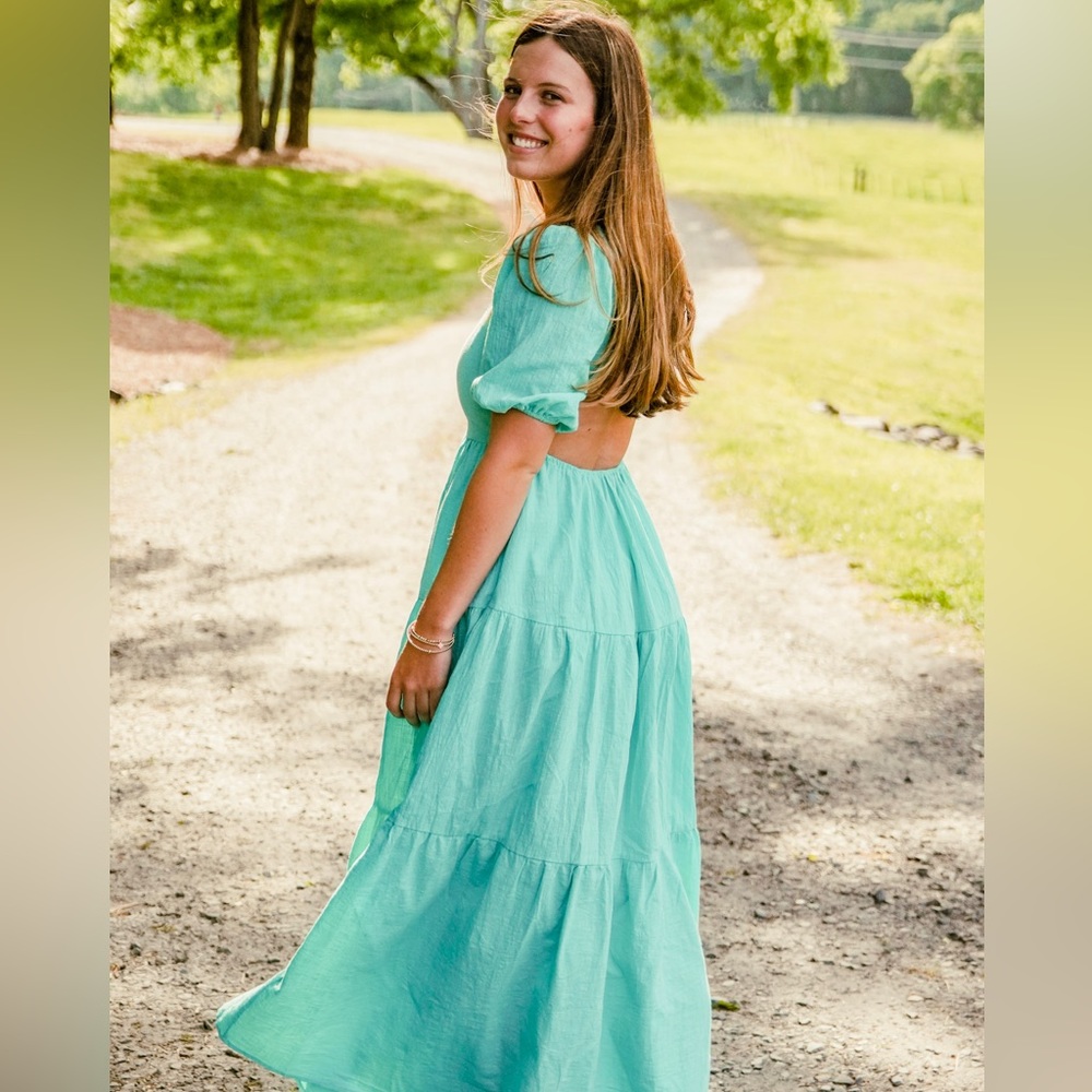 Seven wonders teal maxi dress. Size small. Worn once.